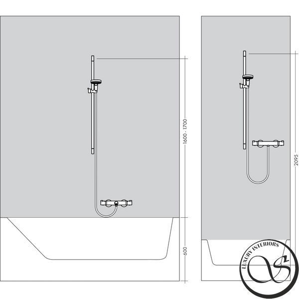 Baterie duș termostatică Hansgrohe 27812400 Ecostat 1001 CL cu set de duș Crometta Vario, alb/crom 27812400 foto