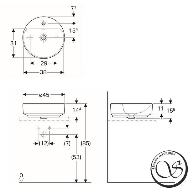 Lavoar pe blat GEBERIT VARIFORM 500.769.01.2 foto
