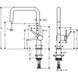 Baterie chiuvetă bucătărie Hansgrohe Talis 72844670 M54 U 220 mm, Eco, 1 jet, negru mat 72844670 foto 2