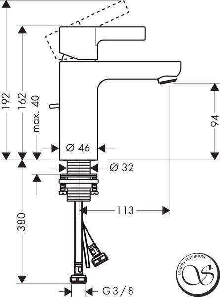 Baterie de lavoar Hansgrohe Metris S (31060000) 31060000 foto