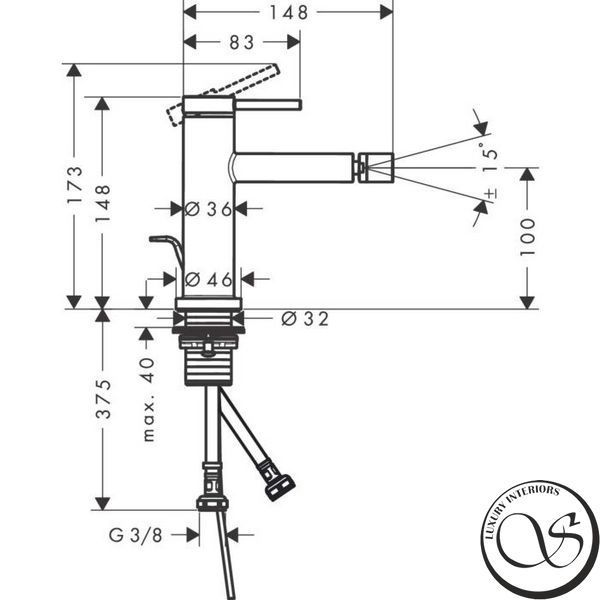 Смеситель для биде Hansgrohe Tecturis S (73201000) 73201340 фото