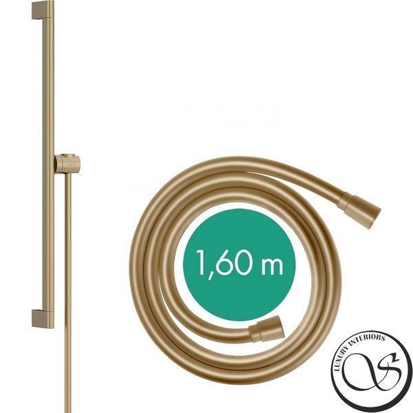 Bară de duș Hansgrohe Unica S Puro 65 cm cu furtun de 160 cm, bronz periat (24402140) 24402140 foto