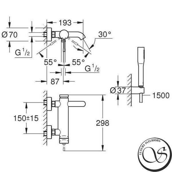 Baterie de baie GROHE ESSENCE 33628001 monocomandă 33628001 foto