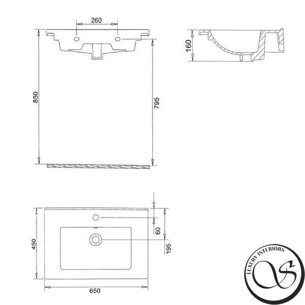 Dulap cu lavoar IMPRESE LORETA f3209W 65cm alb f3209W foto
