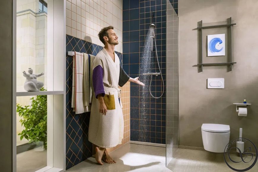 Душевой набор Hansgrohe Activera Select S 2jet EcoSmart, 28050000 со стойкой 105 см хром 28050000 фото