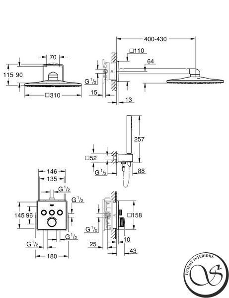 Sistem de duș GROHE Grohtherm SmartControl 34706000 cu termostat de duș crom 34706000 foto
