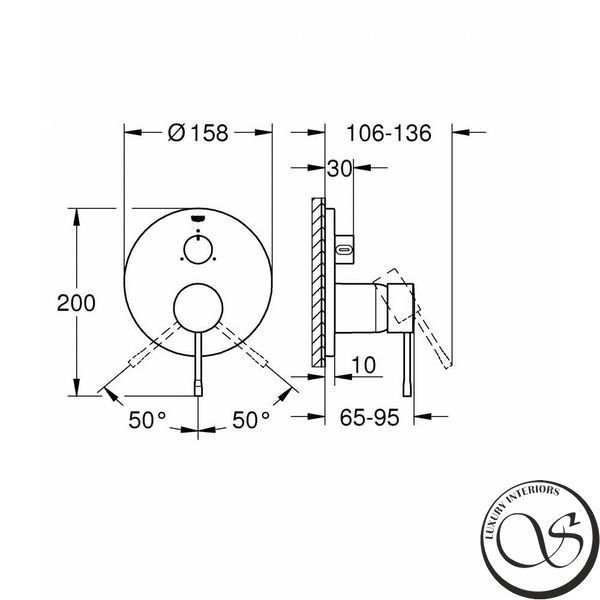 Внешняя часть смесителя для ванны GROHE Essence 24092001 24092001 фото
