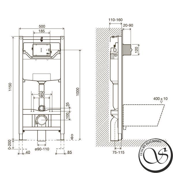 Rama WC 3 &icirc;n 1 IMPRESE i9120W i-FRAME (rama, elemente de fixare, buton de scurgere albă i5900W) i9120W foto