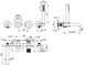 Смеситель для ванны DEANTE SILIA HEXA BHS_F18P, скрытого монтажа, 4-отверствия, брашированная сталь BHS_F18P фото 2