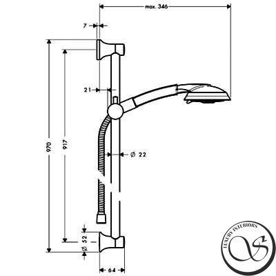 Set de duș Hansgrohe Raindance Classic 100 3jet, 90 cm, crom (27841000) 27841000 foto