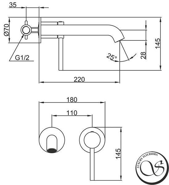 Смеситель для умывальника Gappo G1206-3 Satin Gold скрытого монтажа G1206-3 фото
