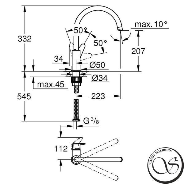 Набор смесителей GROHE START CURVE +кухня 23805000+23768000+27598001+31554001 126748К фото