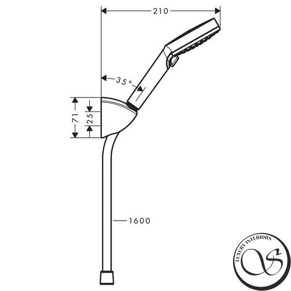 Душевой набор Hansgrohe Vernis Blend 100 2jet Vario с держателем и шлангом 160 см 26273000, хром 333509400421 фото