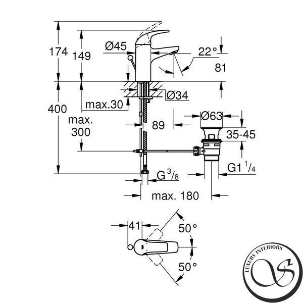 Набор смесителей GROHE START CURVE +кухня 23805000+23768000+27598001+31554001 126748К фото