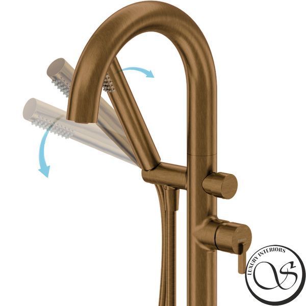 Baterie cadă freestanding Deante Silia BQS_C17N cu set de duș, bronz periat BQS_C17N foto