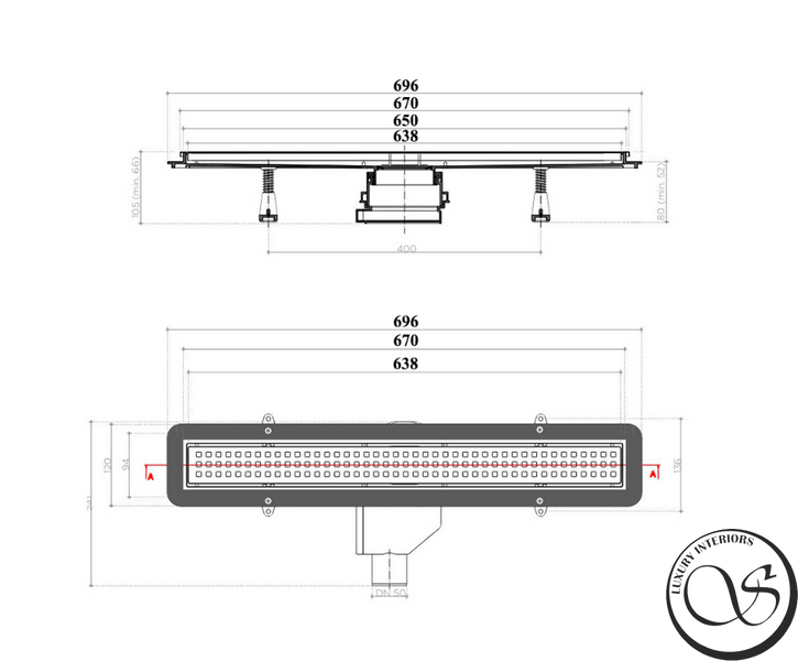 Sifon de dus Pestan Confluo Compact Net Line 65 cm (crom) 13702517 13702517 foto