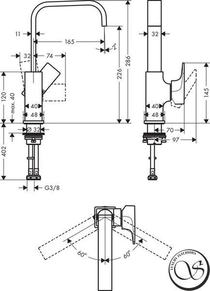 Смеситель для умывальника Hansgrohe Metropol 230 (32511670) 32511670 фото