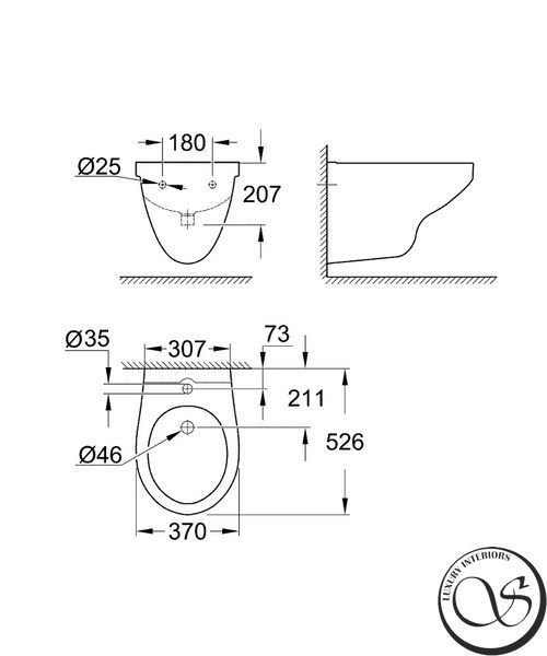 Bideu de perete Grohe Bau Ceramic, alb alpin (39433000) 39433000 foto