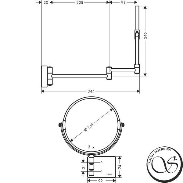 Зеркало Hansgrohe AddStoris, белый матовый (41791700) 41791700 фото