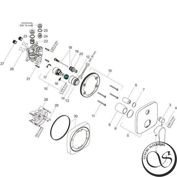 Baterie baie Hansgrohe Talis E 71474000 71474000 foto