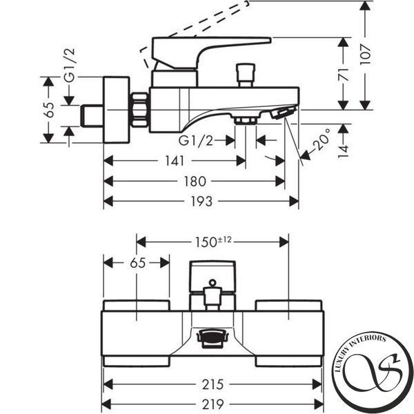 Смеситель для ванной&nbsp;HANSGROHE&nbsp;32540990 32540990 фото