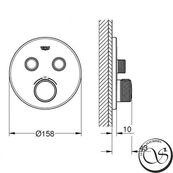 Termostat de dus GROHE SMARTCONTROL, extern, 2 prize, crom 29119000 foto
