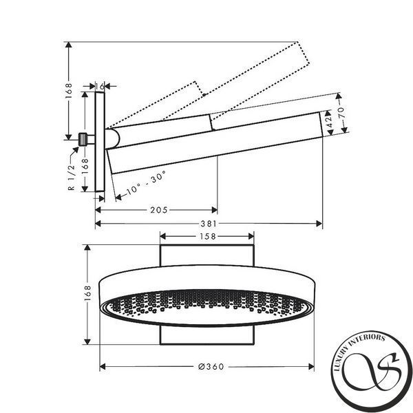 Верхний душ Hansgrohe Rainfinity 360 мм 26230000 26230000 фото