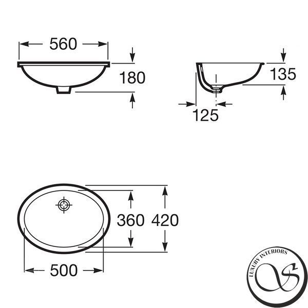 Умывальник ROCA BERNA A32787100C врезной 56*42 см A32787100C фото