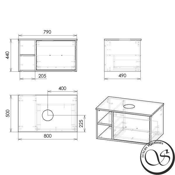 Тумба с умывальником IMPRESE VYSKOV f3215W белая 600*600*460 мм f3215W фото