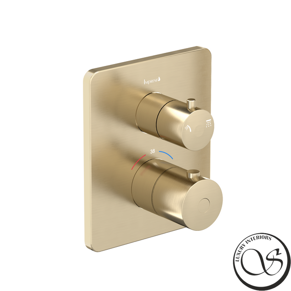 Sistem de duș IMPRESE GRAFIKY ZMK1724150482 montaj ascuns (termostat 2-F, duș 300*200 mm, cap de duș cu 1 mod, furtun 1500 mm inox), bronz periat ZMK1724150482 foto