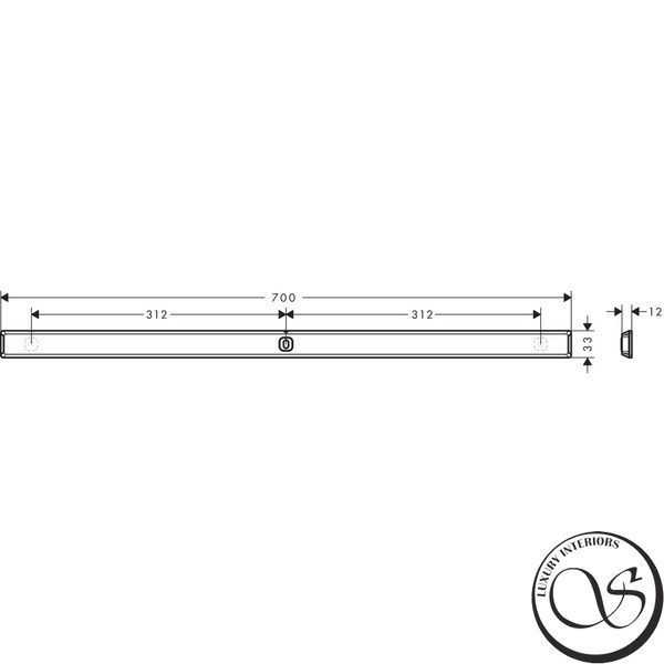 Banda de perete Hansgrohe WallStoris 70x3,3x1,2 cm, alb mat (27904700) 27904700 foto