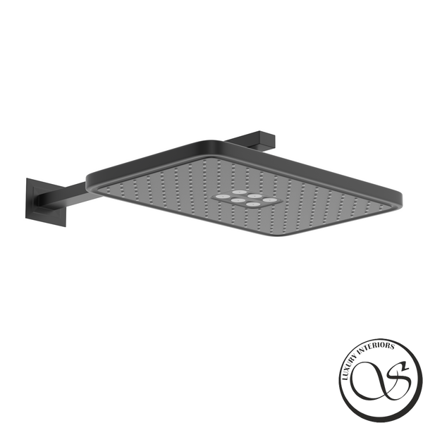 Sistem de duș IMPRESE BILOVEC t04800910SBC Montaj ascuns prin clic (termostat cu 3 funcții, duș 320*210 mm ABS, cap de duș cu 3 moduri, gură de scurgere, furtun 1500 mm PVC) negru mat t04800910SBC foto