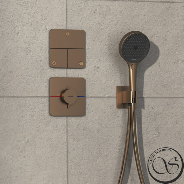 Переключатель Hansgrohe ShowerSelect Comfort Q для душа, на 3 потребителя, бронза (15587140) 15587140 фото