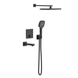 Sistem de duș IMPRESE BILOVEC t04800910SBC Montaj ascuns prin clic (termostat cu 3 funcții, duș 320*210 mm ABS, cap de duș cu 3 moduri, gură de scurgere, furtun 1500 mm PVC) negru mat t04800910SBC foto 1