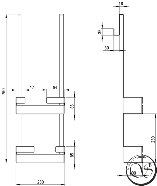 Полка на кабину DEANTE MOKKO ADM_A54K bianco 250 x 760 x 148 мм ADM_A54K фото