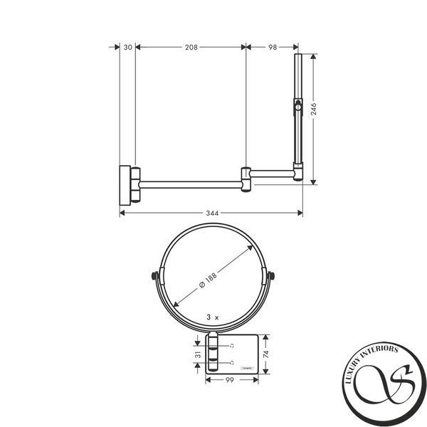 Зеркало для бритья Hansgrohe AddStoris (41791000) 41791000 фото