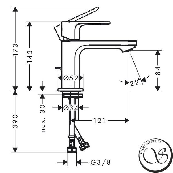 Baterie lavoar 80 Hansgrohe Rebris S 72513670 72513670 foto