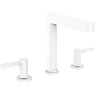 Смеситель для умывальника Hansgrohe Finoris 160 на 3 отверстия с донным клапаном Push-Open, белый матовый (76034700) 76034700 фото