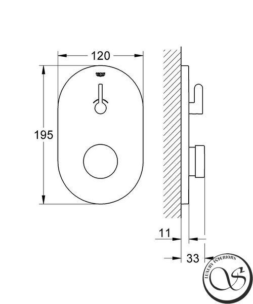 Автоматический смеситель для душа 1/2&Prime; GROHE Eurosmart Cosmopolitan T (36321000) 36321000 фото