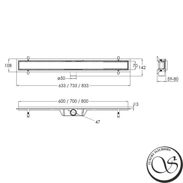 Rigola de dus Volle MASTER LINEA Aire 90-22-602 600 mm 90-22-602 foto