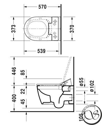 Vas de toaletă suspendat DURAVIT ME BY STARCK 2529590000 pentru Sensowash cu capac fără ramă 2529590000 foto
