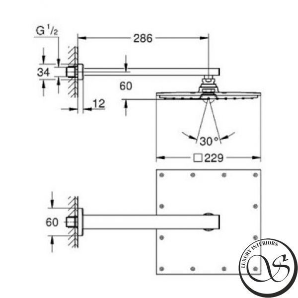 Duș deasupra cu suport GROHE ALLURE 26064000 foto