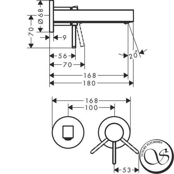 Baterie de lavoar Hansgrohe Finoris de perete, alb mat (76051700) 76051700 foto