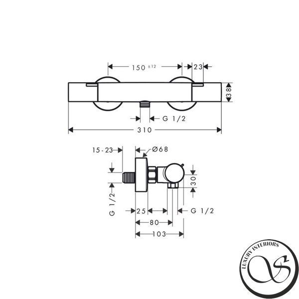 Термостат для душа Hansgrohe Ecostat Fine 13324670 матовый черный 13324670 фото
