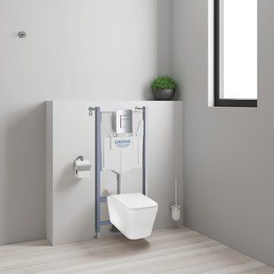 Grohe RAPID SL 38840000 инсталяционная система для унитаза+ Imprese BILOVEC Rimless унитаз подвесной сидение Duroplast Slim Slow-closing, RAPID SL крепление к стене COSMO, клавиша смыва Grohe GROHE Skate Cosmopolitan (38840000+3855800M+38732000+i11142) 38840000+3855800M+38732000+i11142 фото