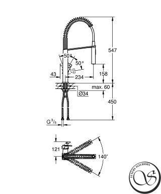 Baterie de bucătărie GROHE EUROCUBE, monocomandă 31395DC0 foto