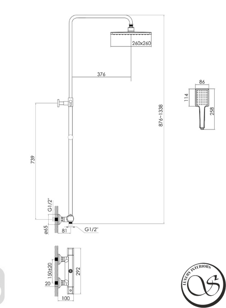 Sistem de dus IMPRESE CENTRUM T-10415/1 cu termostat cromat T-10415/1 foto