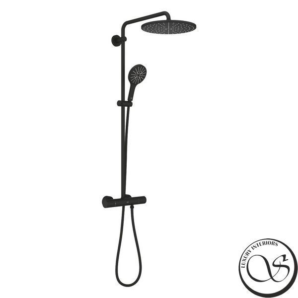 Sistem de duș termostatic Grohe Rainshower 310, negru mat (22119KF0) 22119KF0 foto