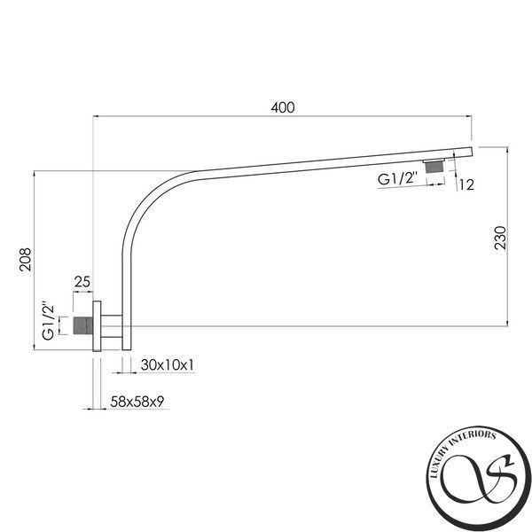 Кронштейн для верхнего душа IMPRESE SH01-3010400B хром SH01-3010400B фото