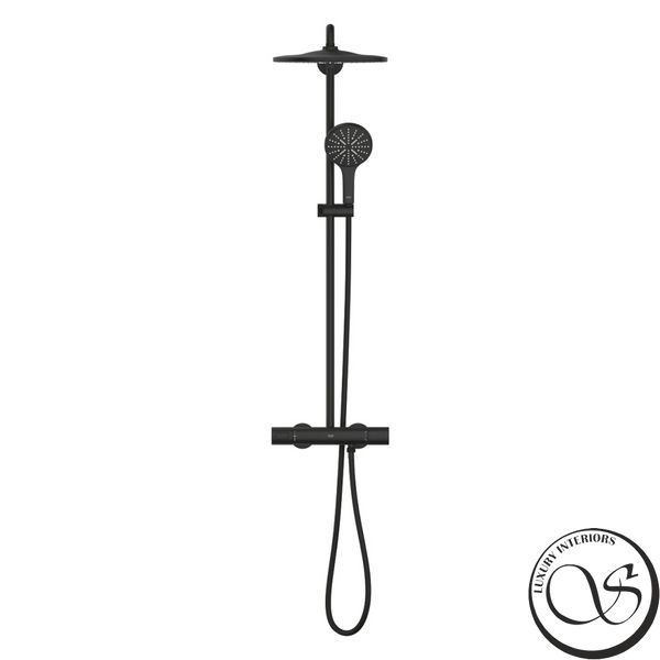 Sistem de duș termostatic Grohe Rainshower 310, negru mat (22119KF0) 22119KF0 foto